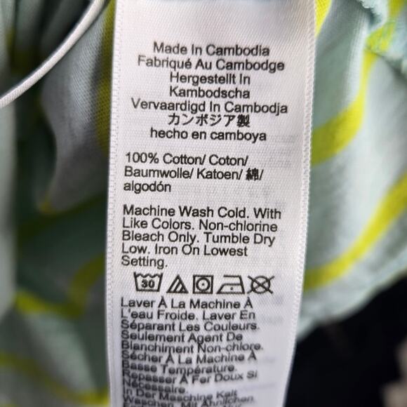 J. CREW Set of 2 Short Sleeve T Shirts Gray and Aqua Blue & Green Striped Size M - Picture 13 of 13